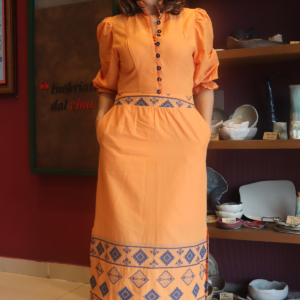VESTIDO LARANJA BORDADO KIMIKA, KIMIKA, NOVELLI VESTIDOS, KIMIKA LARANJA, VESTIDOS LONGOS, KIMIKA VESTIDOS LONGOS, VESTIDOS, VESTIDO LARANJAS, VESTIDOS PARA VIAJENS, VESTIDO EGITO