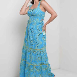 VESTIDO LONGO KIMIKA, KIMIKA AZUL, KIMICA VESTIDO AZUL, NOVELLI